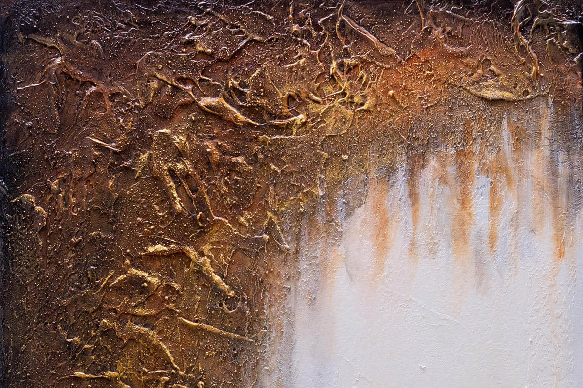 ACRYLBILD HANDGEMALT 60/90 cm - Schwarz/Weiß, Textil (60/90cm) - KUNSTLOFT