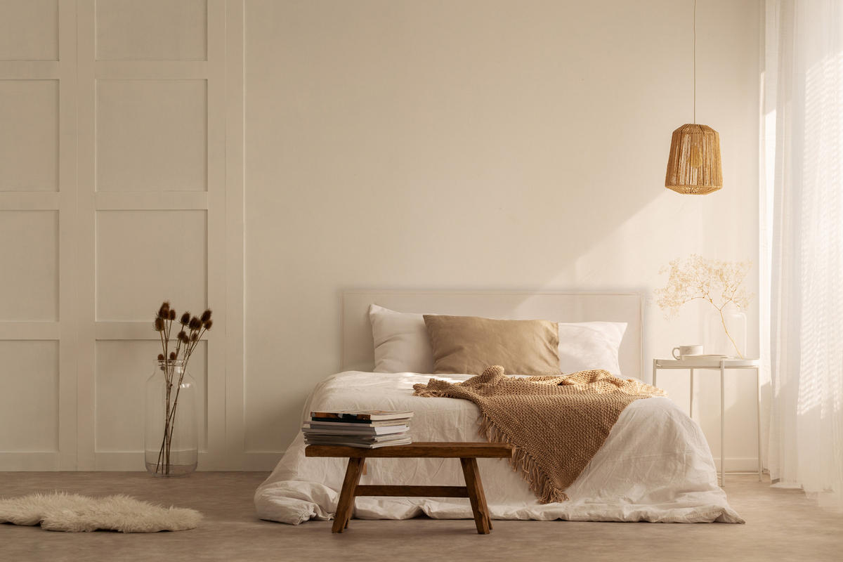 KOPFTEIL Gepolstertes aus 100% Leinenstoff Beige 160/100/8 cm EDMOND - Beige, Textil (160/100/8cm) - RNT By Really Nice Things