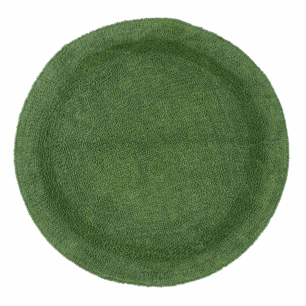 BADEMATTE 80 cm rund, 100% Baumwolle, wendbar - Smaragdgrün, Textil (80/80cm) - Homescapes