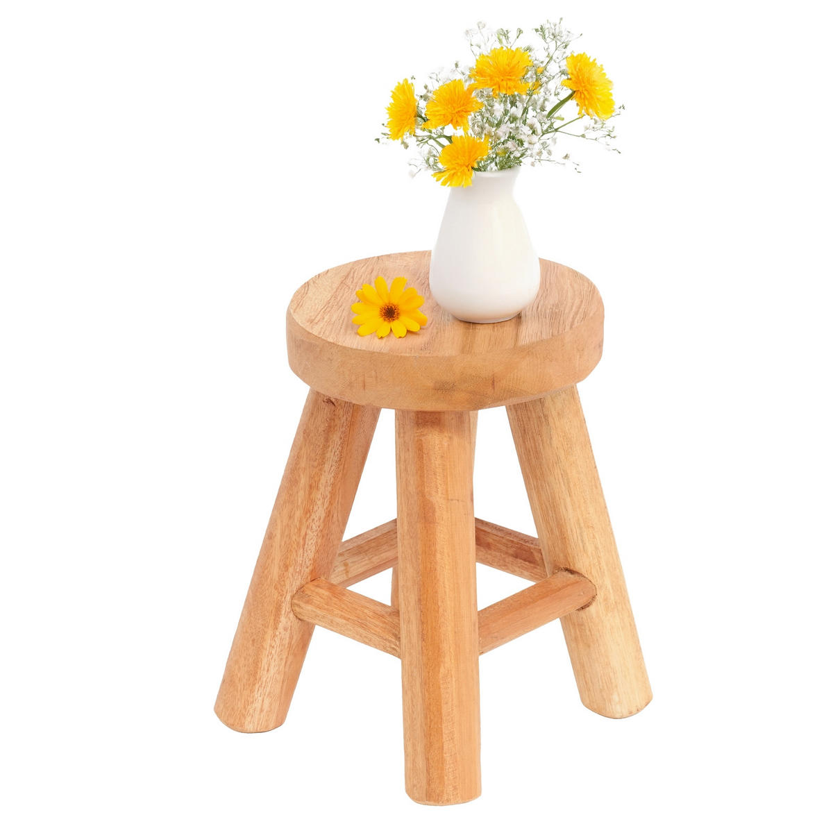 BLUMENHOCKER Malik Mahagoni Massivholz naturfarben - Naturfarben, Holz (15/15/20.5cm) - CREEDWOOD