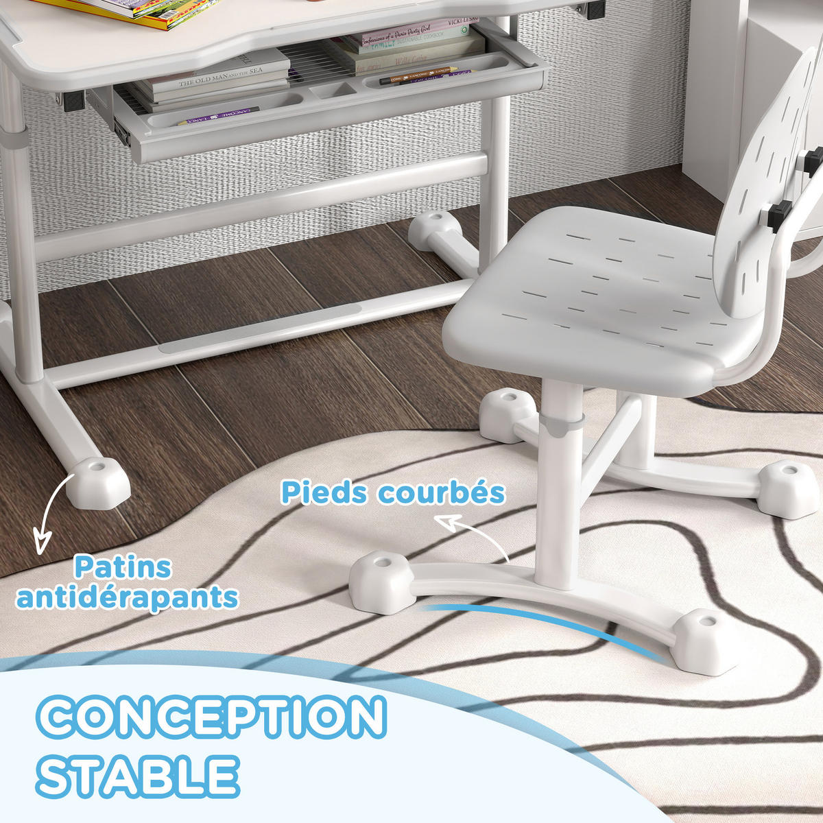 SCHREIBTISCH-SET DE-17528 Grau - Grau, Kunststoff (80/102/50cm) - ComfortXL