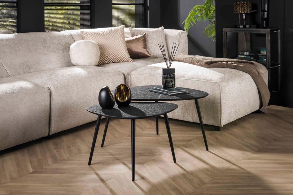 COUCHTISCH-SET LAUCA Schwarz Metall - Schwarz, Metall (80/59/41cm) - KAWOLA