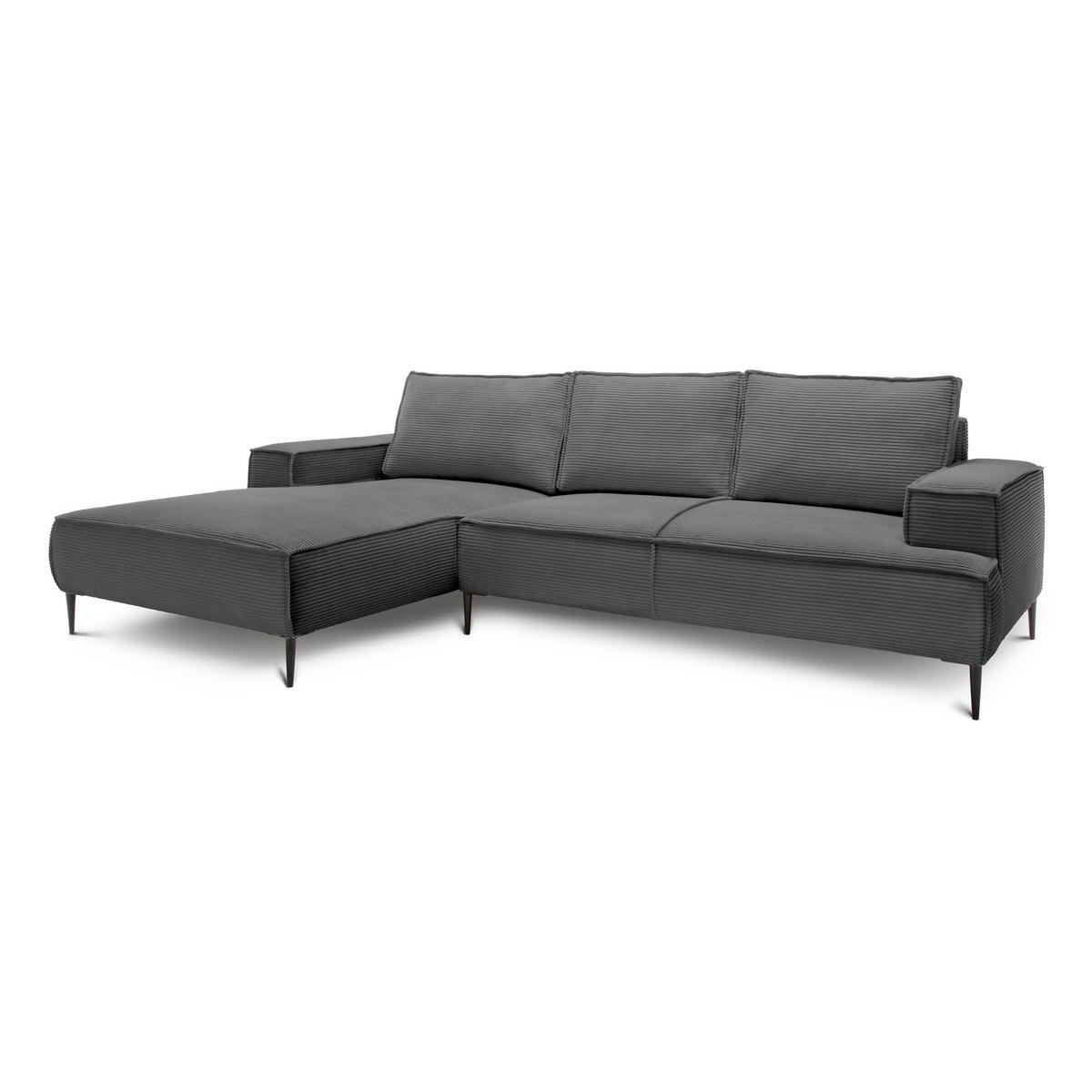 ECKSOFA May Zinkfarben 275 × 44 × 173 cm - Zinkfarben, Textil (275/44/173cm) - Pillovely
