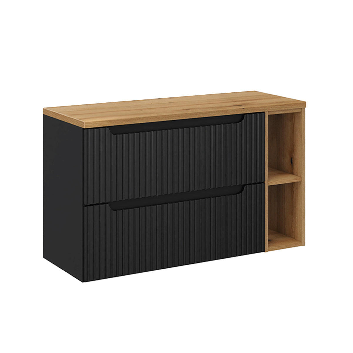 WASCHTISCHUNTERSCHRANK 100.4cm Riva Schwarz und Holz - Schwarz, Holzwerkstoff (100.4/59/40cm) - Petits-meubles