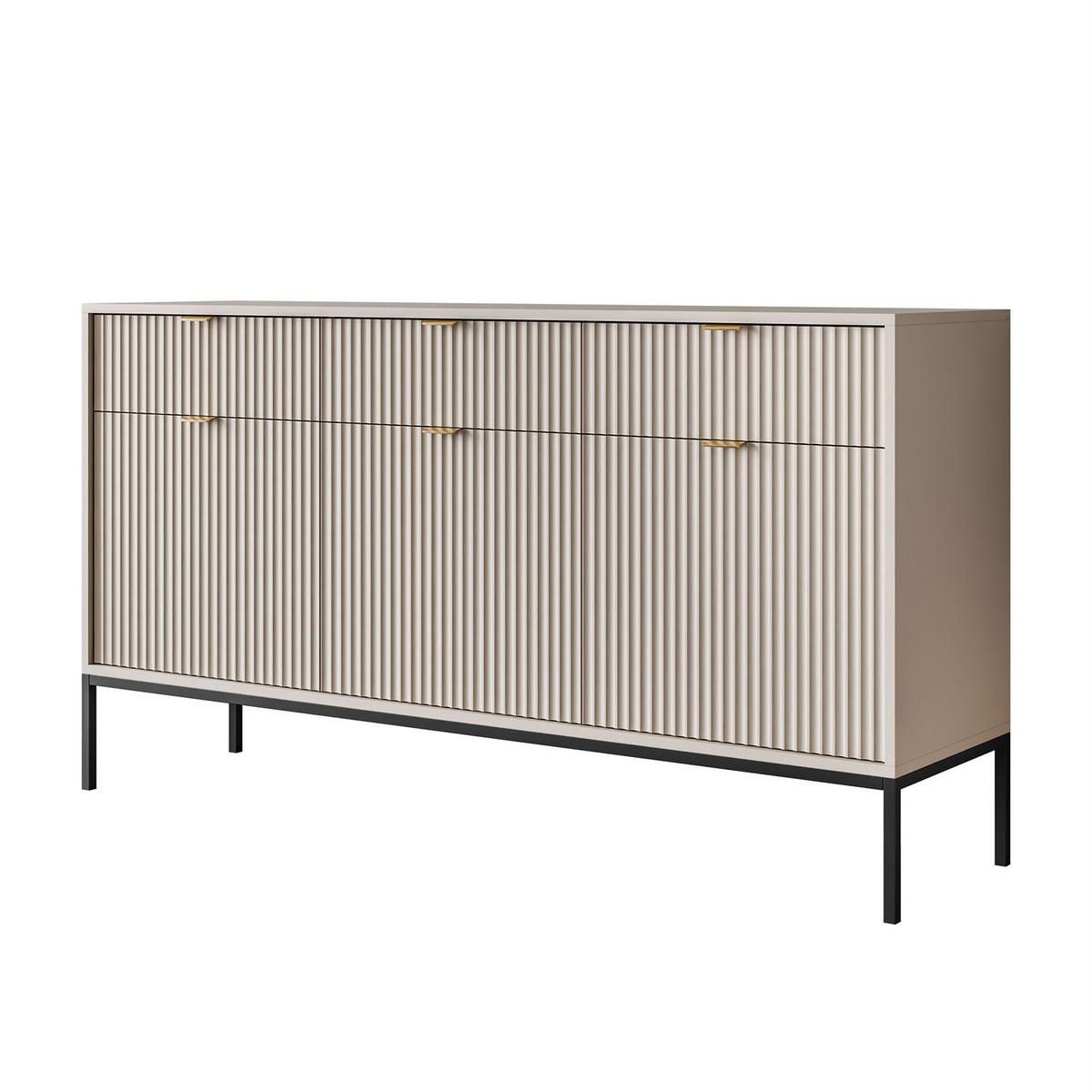 SIDEBOARD CORTADO KSZ154 MIT SCHUBLADEN 154 CM KASCHMIR - Beige, Holzwerkstoff (154/83/39cm) - Lookway
