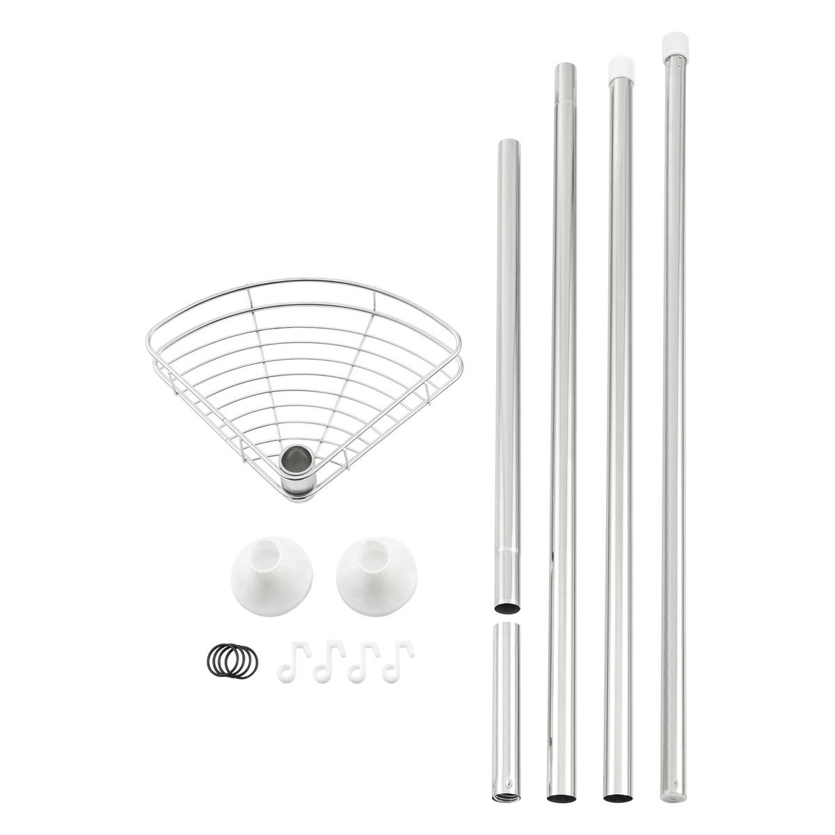 TELESKOP-DUSCHREGAL Haapavesi - Chromfarben, Metall (21.5/300/21.5cm) - [neu.haus]