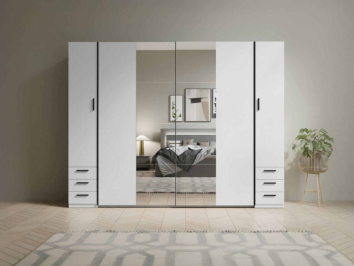 KLEIDERSCHRANK - 270 cm x 60.4 cm - holz - weiß Arvolia - Weiß, Holz (270/207.5/60.4cm) - Vente-Unique