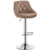 BARHOCKER, Kunstleder, Höhenverstellbar, 360° Drehbar - Braun, Metall (47/104/39cm) - Woltu