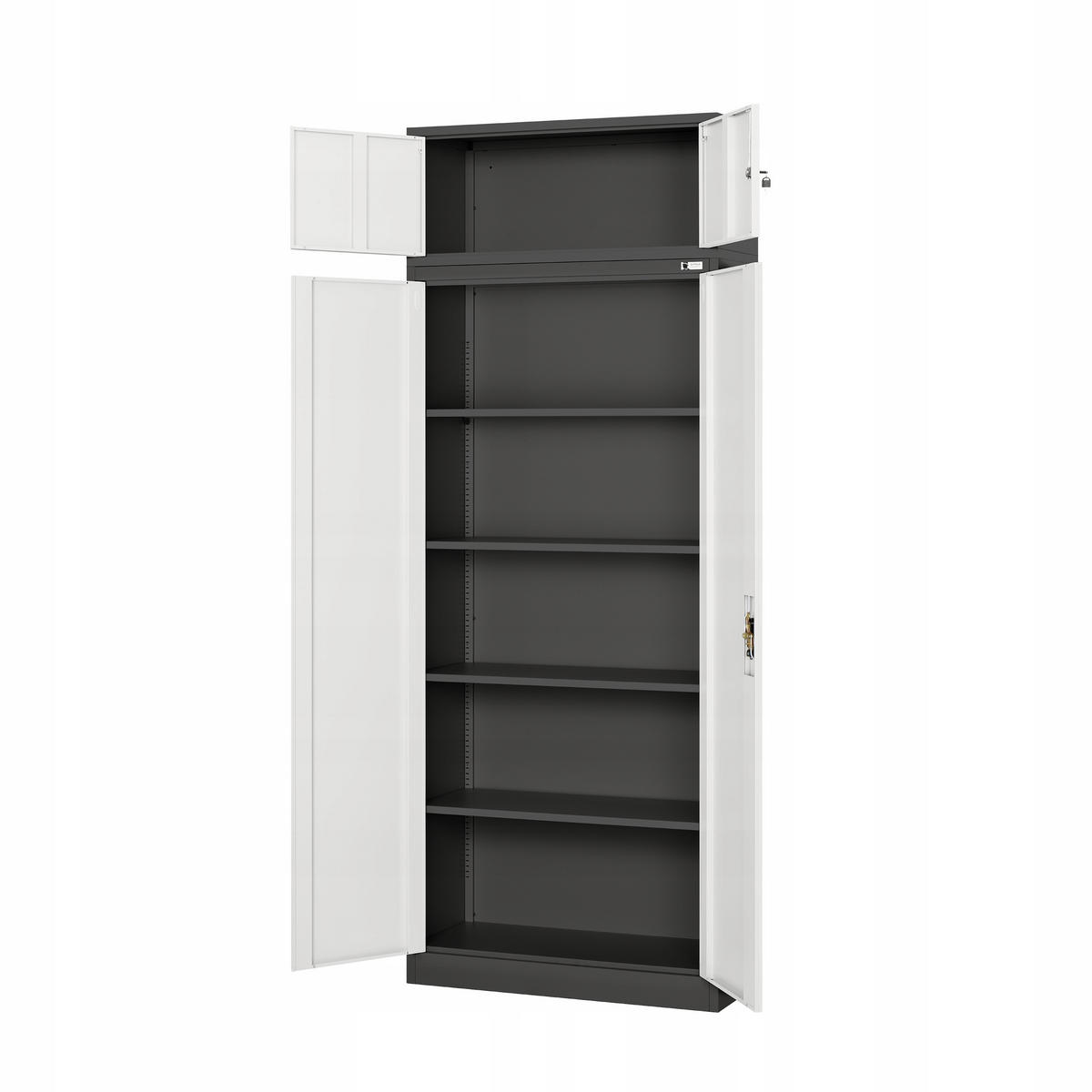 AUFSATZ für Aktenschrank Büroschrank EWA - Anthrazit/Weiß, Metall (90/38/40cm) - Jan Nowak