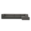 ECKSOFA rechts Ruby aus Cord dunkelgrau 5 Sitzplätze - Dunkelgrau, Textil (180/366cm) - Micadoni