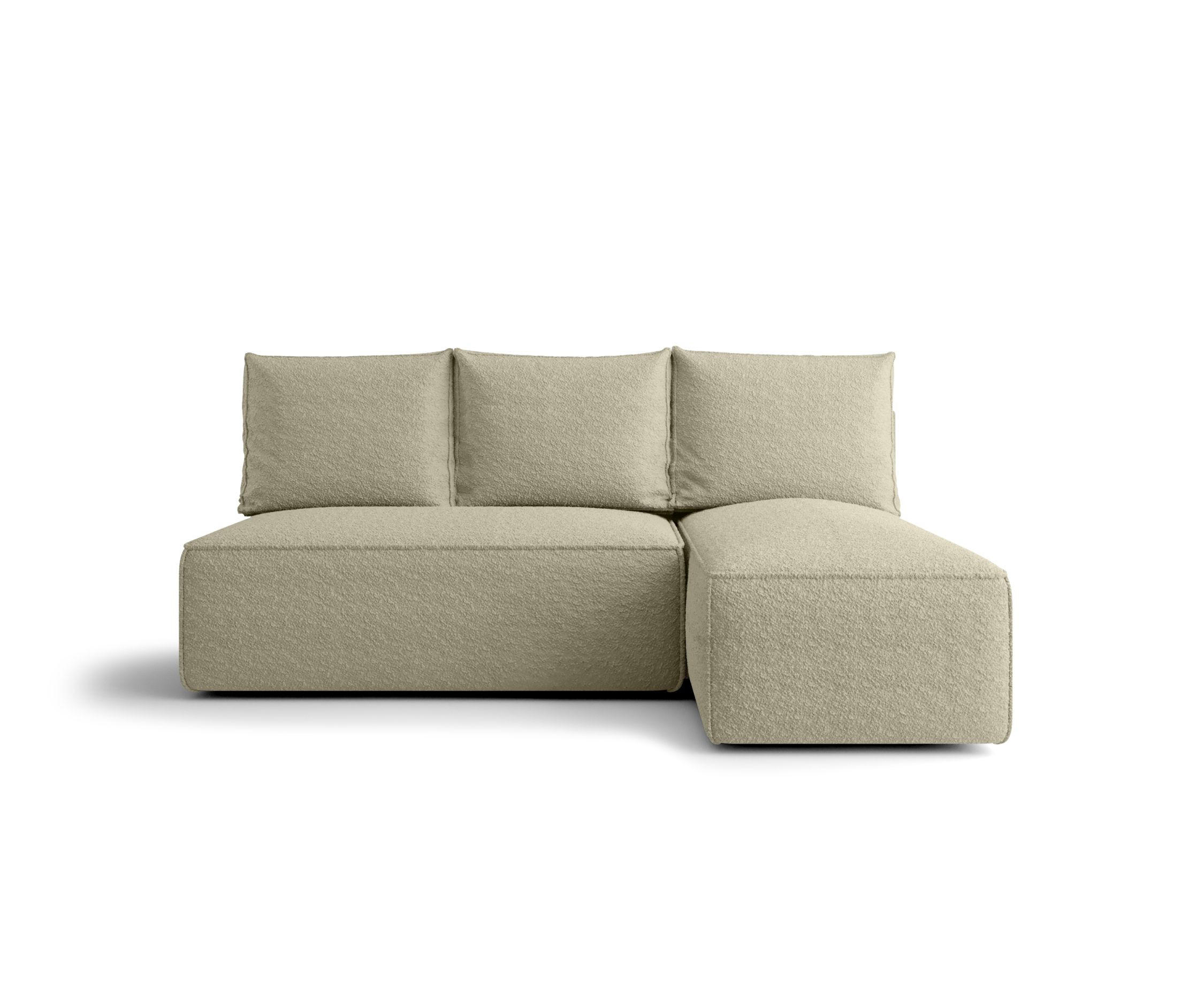 ECKSOFA mit Schlaffunktion SAVIO MINI Quelle 06 Rechts - Beige, Textil (200/140cm) - Bedante