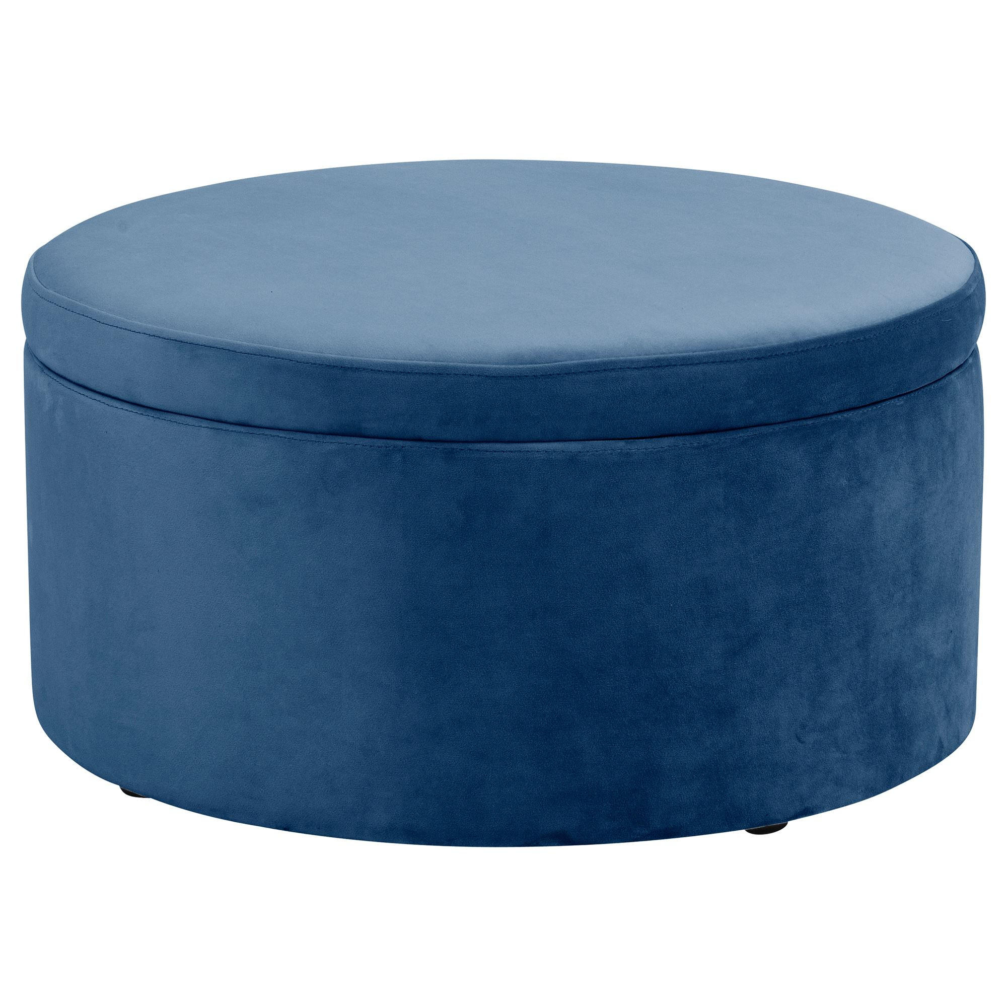 KINDERHOCKER Katyushka Samtvelours dunkelblau - Dunkelblau, Kunststoff (60/32/60cm) - 58aufmkessel