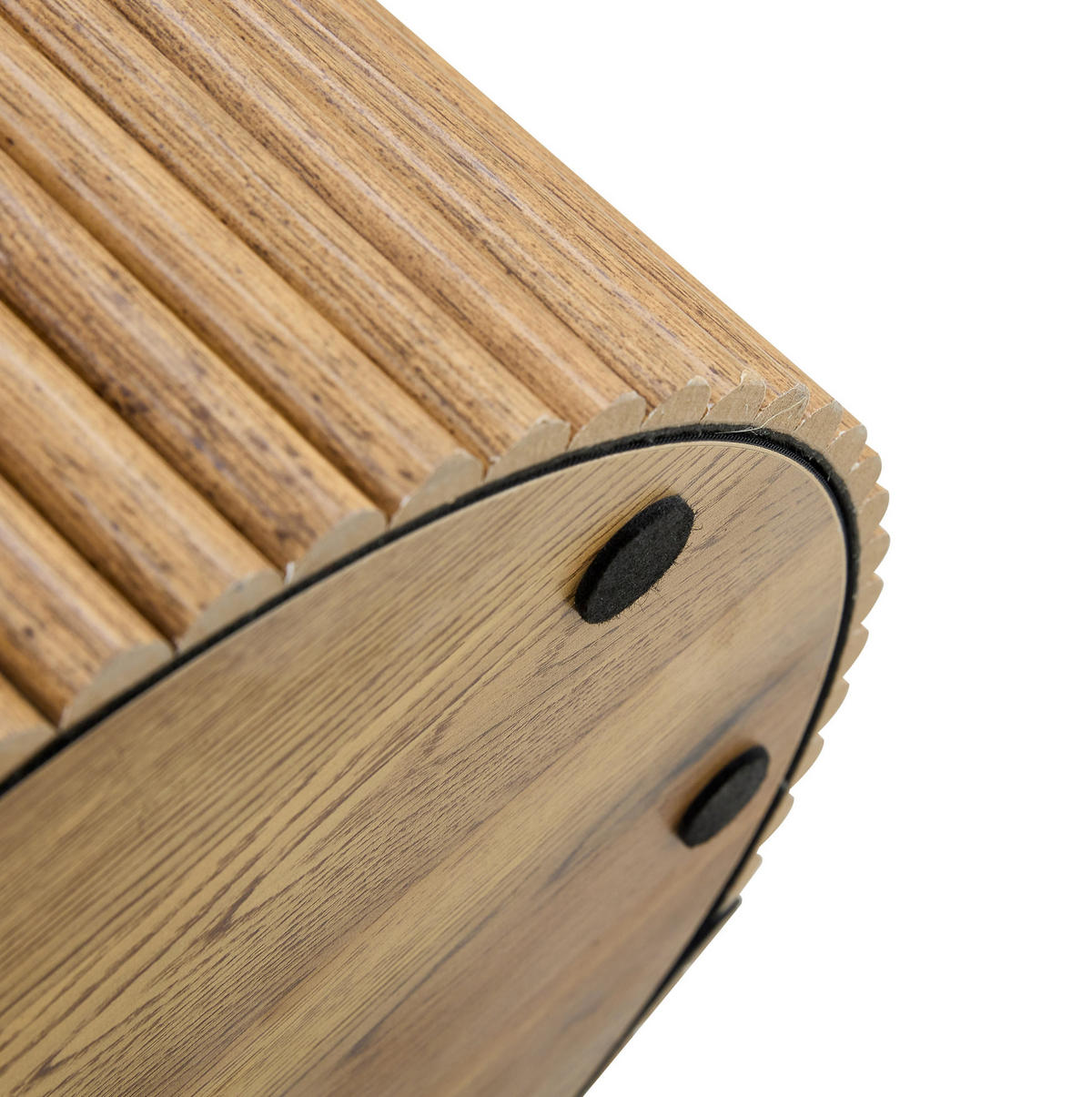 COUCHTISCH aus MDF und Metall Ø70x42 cm in Naturfarben mit Säulendesign - Naturfarben, Holzwerkstoff (70/70/42cm) - Modfu