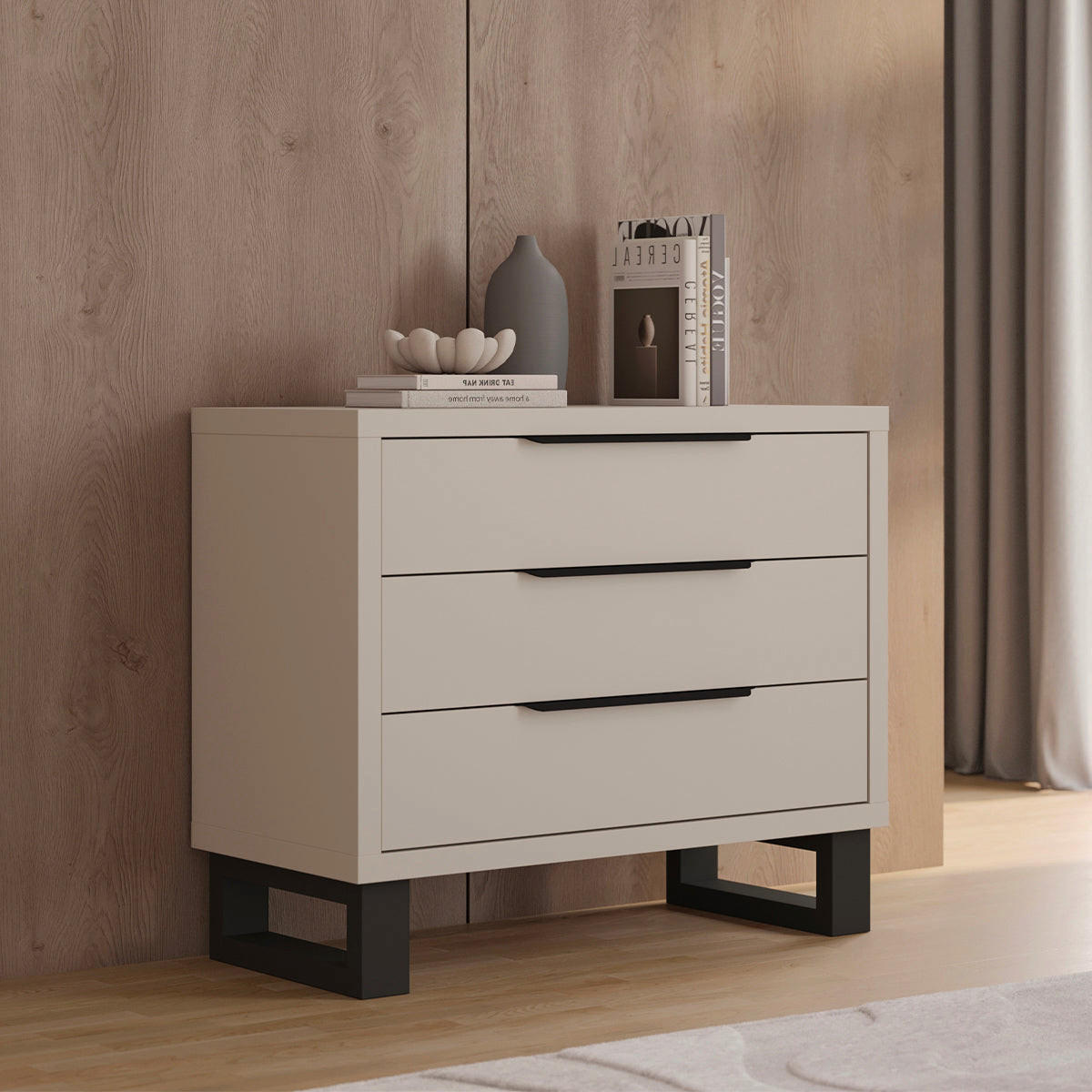 KOMODA Eden Kašmír - béžová, kompozitní dřevo (99.3/82.7/45cm) - Petits-meubles