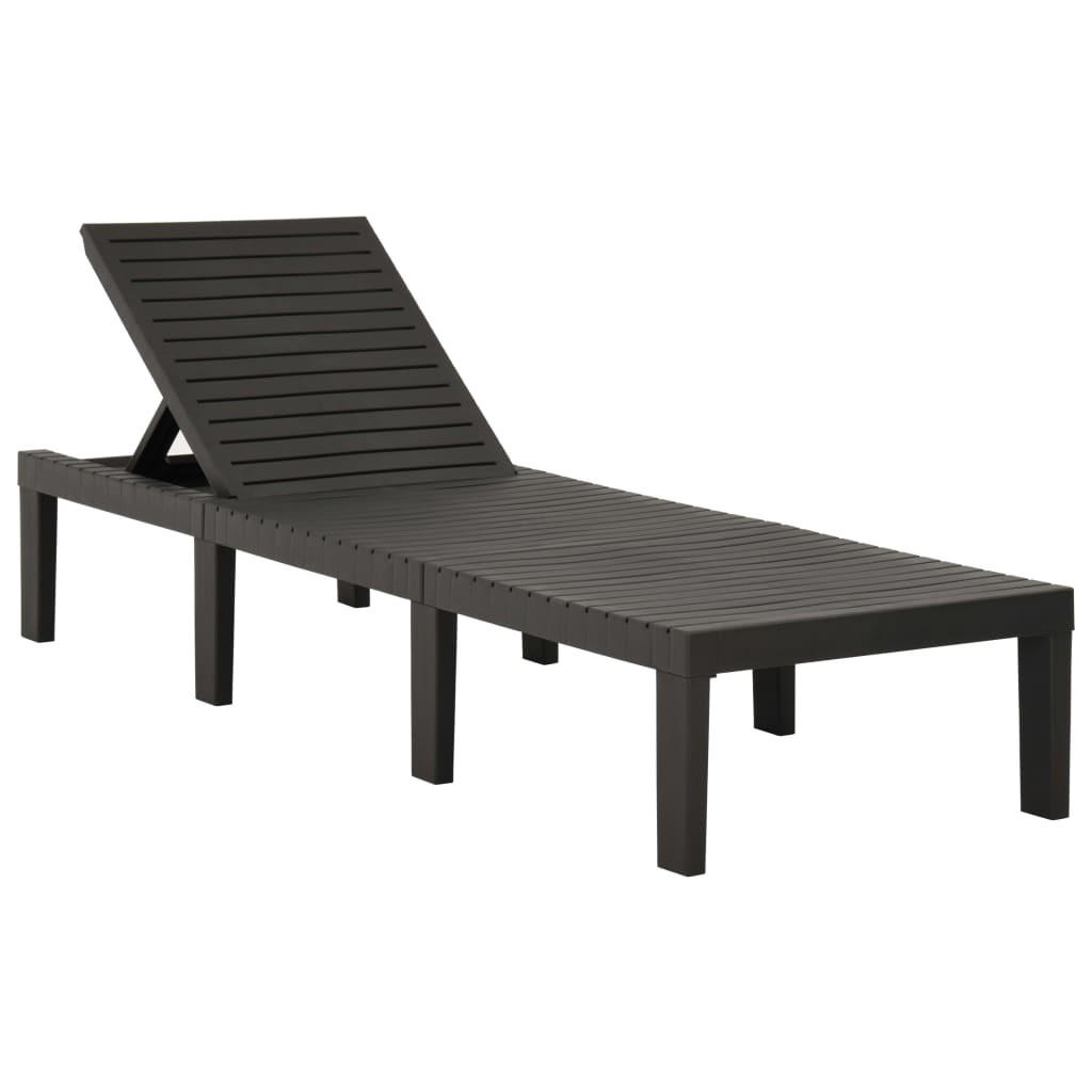 SONNENLIEGE Kunststoff Anthrazit - Anthrazit, Kunststoff (65/32/195cm) - vidaXL