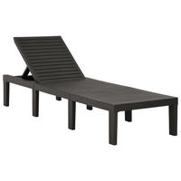 SONNENLIEGE Kunststoff Anthrazit - Anthrazit, Kunststoff (65/32/195cm) - vidaXL