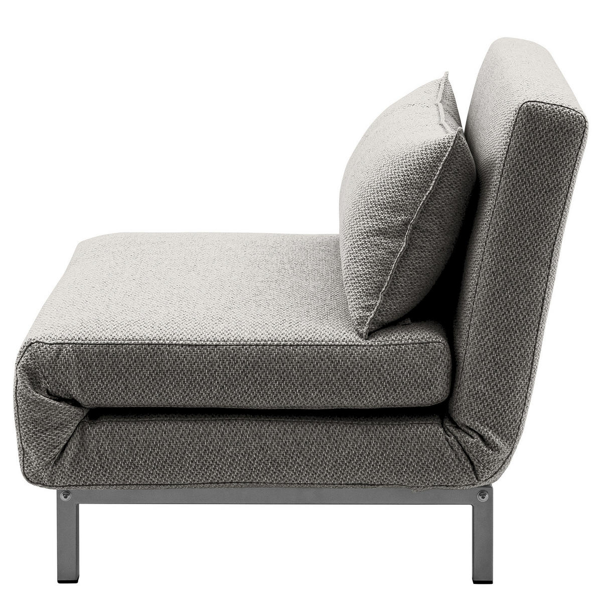 SCHLAFSESSEL - Silberfarben/Grau, Textil/Metall (77/78/85cm) - home24