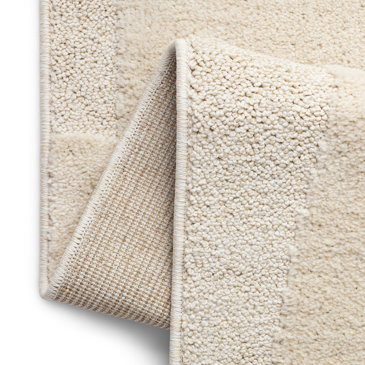 KURZFLORTEPPICH RELIEVO creme abstrakt 3D-Struktur 140/200 cm - Creme, Textil (140/200cm) - Tapiso