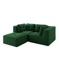 ECKSOFA 208/177/69 cm grün aus Cordstoff modular und ohne Aufbau - Grün, Textil (177/208cm) - OKWISH
