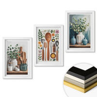 WANDBILDER 3er-Set - 20x30 cm Weißer Rahmen - Küchenaccessoires auf pflanzlicher Basis - Weiß, Kunststoff (20/30cm) - ArtPrintCave