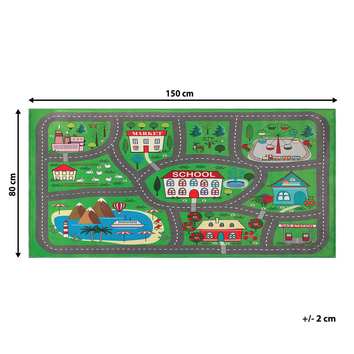 KINDERTEPPICH Tutak 150/80 cm - Grün, Kunststoff (80/150cm) - Beliani