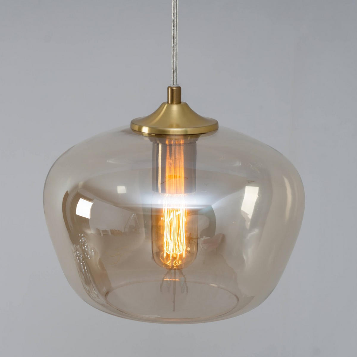 HÄNGELEUCHTE Irina, Messing, 17cm - Goldfarben, Glas (141/25/17cm) - KOSILUM