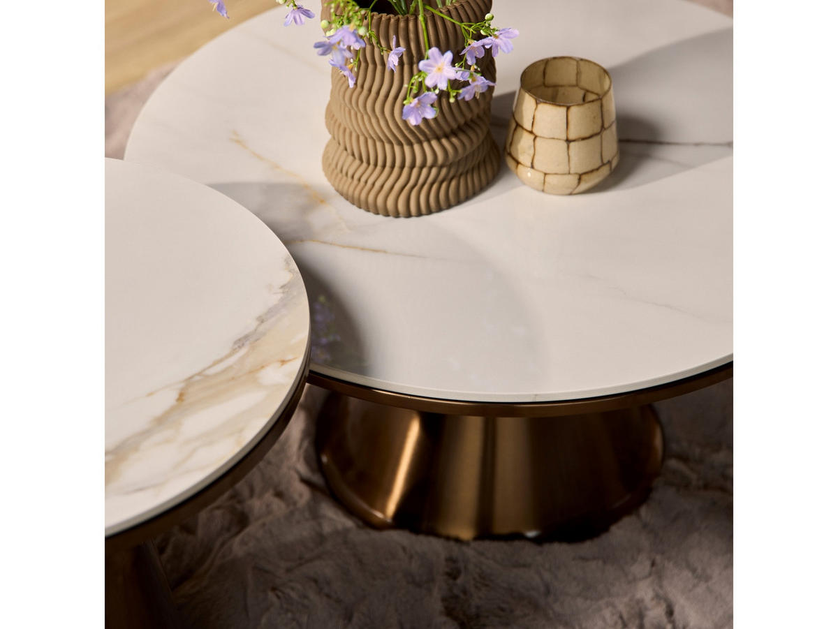 COUCHTISCH Ali/ Metall 75 cm / 75 cm + 50 cm / 50 cm Metallic Bronze - Bronzefarben, Metall (75/75/41cm)