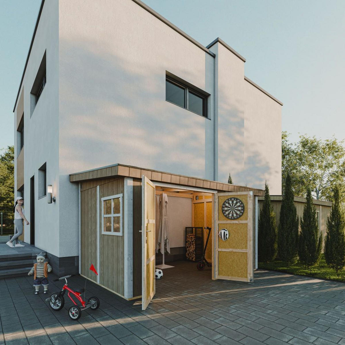 GARTENHAUS 8,68 m² - H231x248x412 cm - Ohne Boden und Seitenwand – M939B-HARVEST HONEY - Gelb, Holz (236/231/368cm) - Timbela