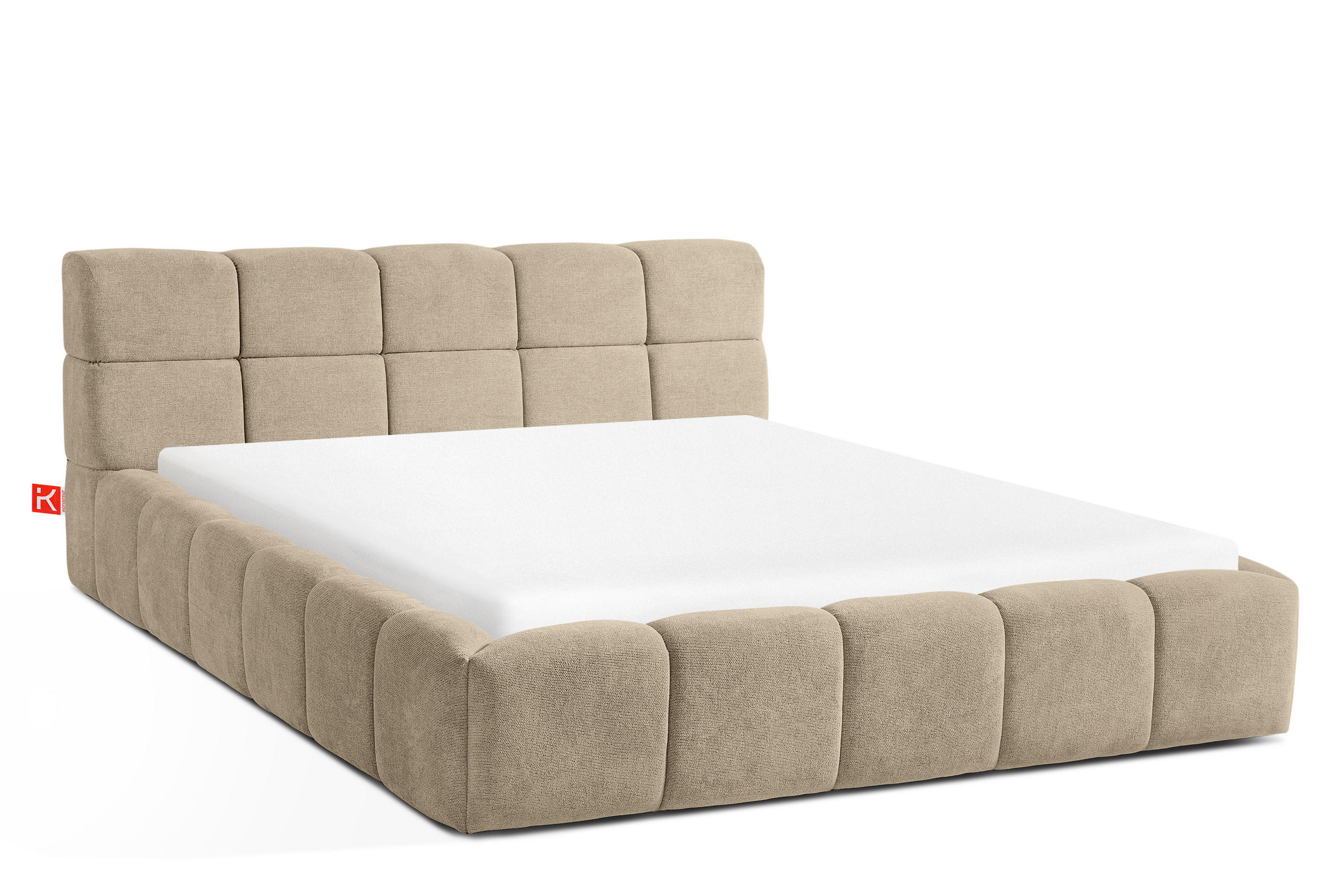 POLSTERBETT AERI 140/160/180/200 mit Rahmen und Bettkasten, beige - Beige, Holz/Holzwerkstoff (160/200cm) - KONSIMO®