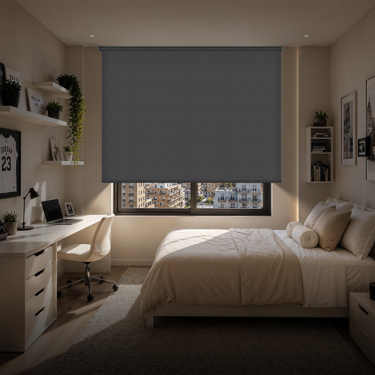 VERDUNKELUNGSROLLO Grau 160x250 cm - Grau, Kunststoff (160/250cm) - STORESDECO