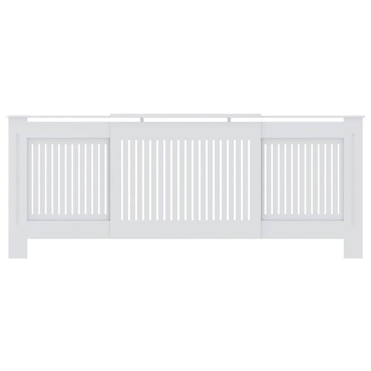 HEIZKÖRPERABDECKUNG mit vertikalen Lamellen, 141-205 cm, aus MDF, Weiß, modernes Design für Wohnzimmer - Weiß, Holz (19/205/81.5cm) - vidaXL