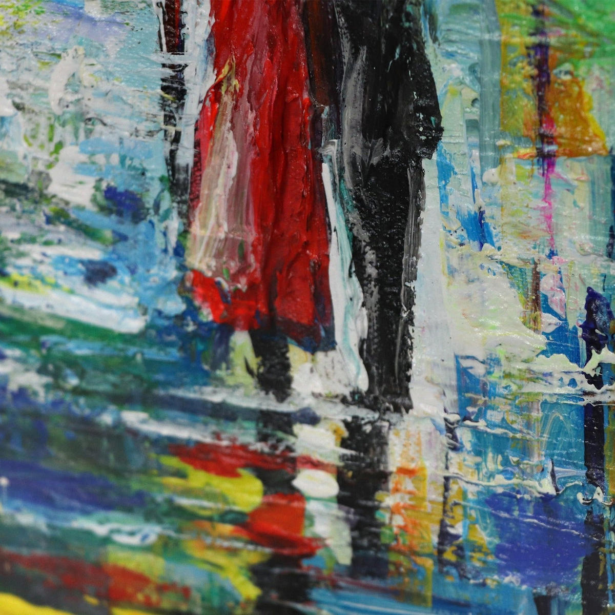 GEMÄLDE Nachts in Paris auf Keilrahmen 140x100 cm - Blau, Holz (140/100cm) - YS-art gallery