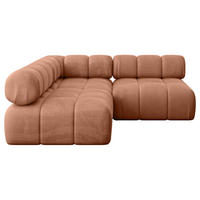 ECKSOFA modulares Sofa Samaro-L1 - 190x190x70 cm Apricot Velours - Koralle, Holzwerkstoff/Textil (190/190cm) - ALTDECOR