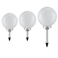 LED AUSSENLEUCHTE Kugel Weiß 3er Set - Weiß, Kunststoff (30/30/66.5cm)