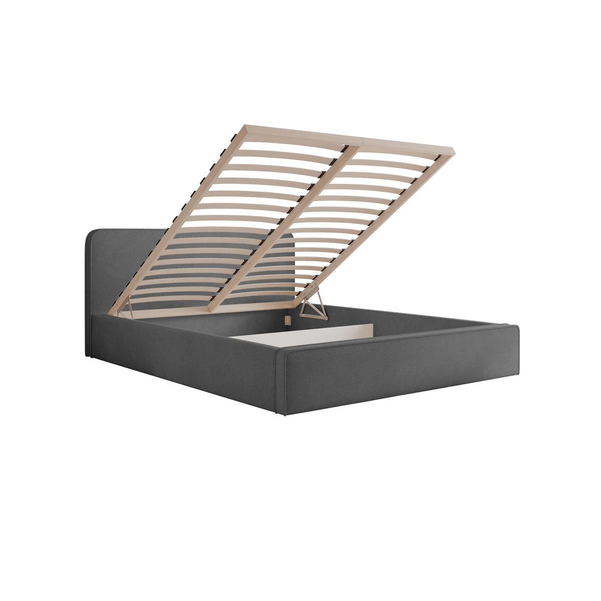 POLSTERBETT Monteli 140x200 cm, Grau - Grau, Textil (140/200cm) - Fedve