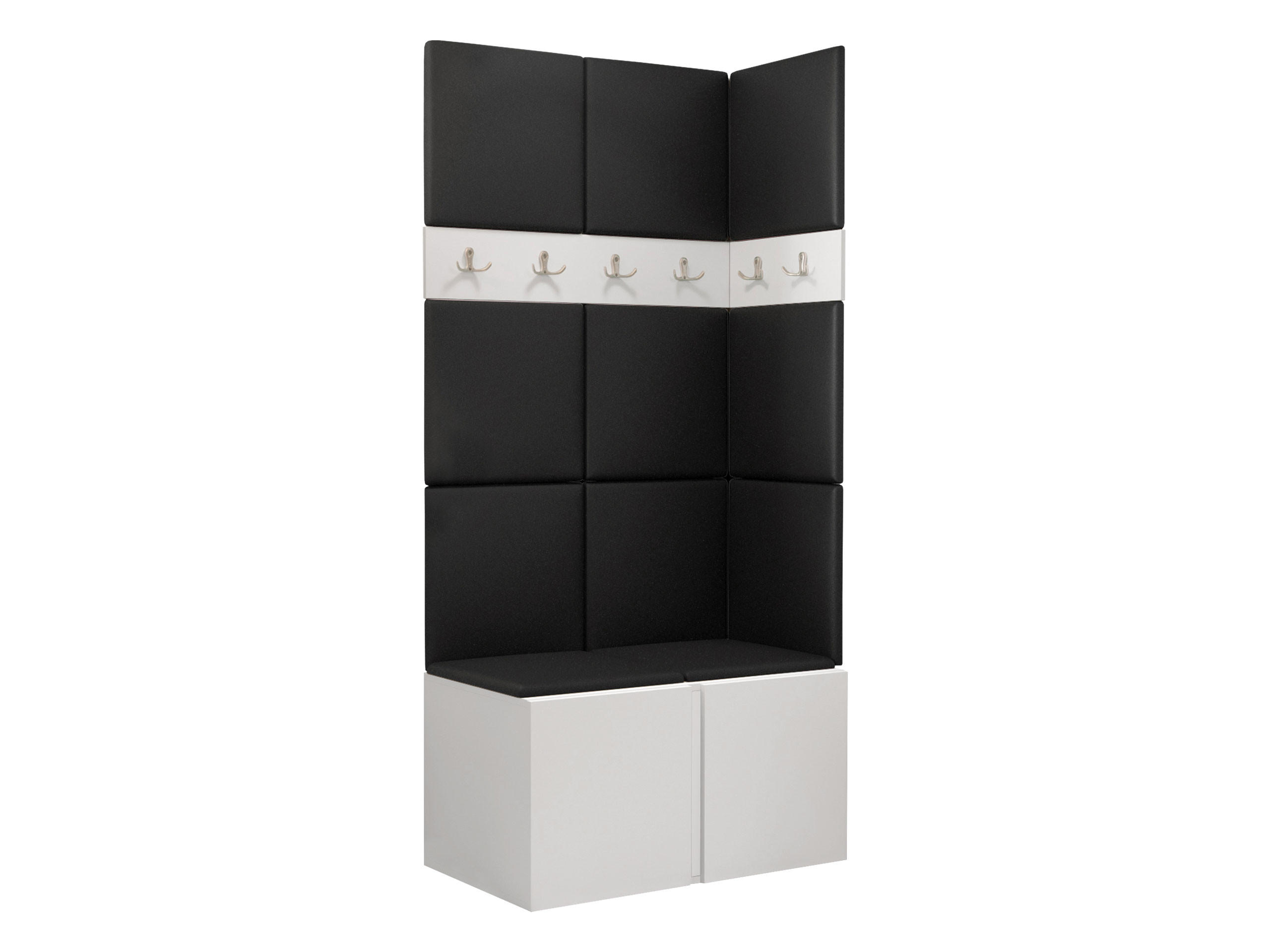 GARDEROBEN-SET Orion I - Schwarz/Weiß, Holzwerkstoff/Kunststoff (84/186/46cm) - MIRJAN24