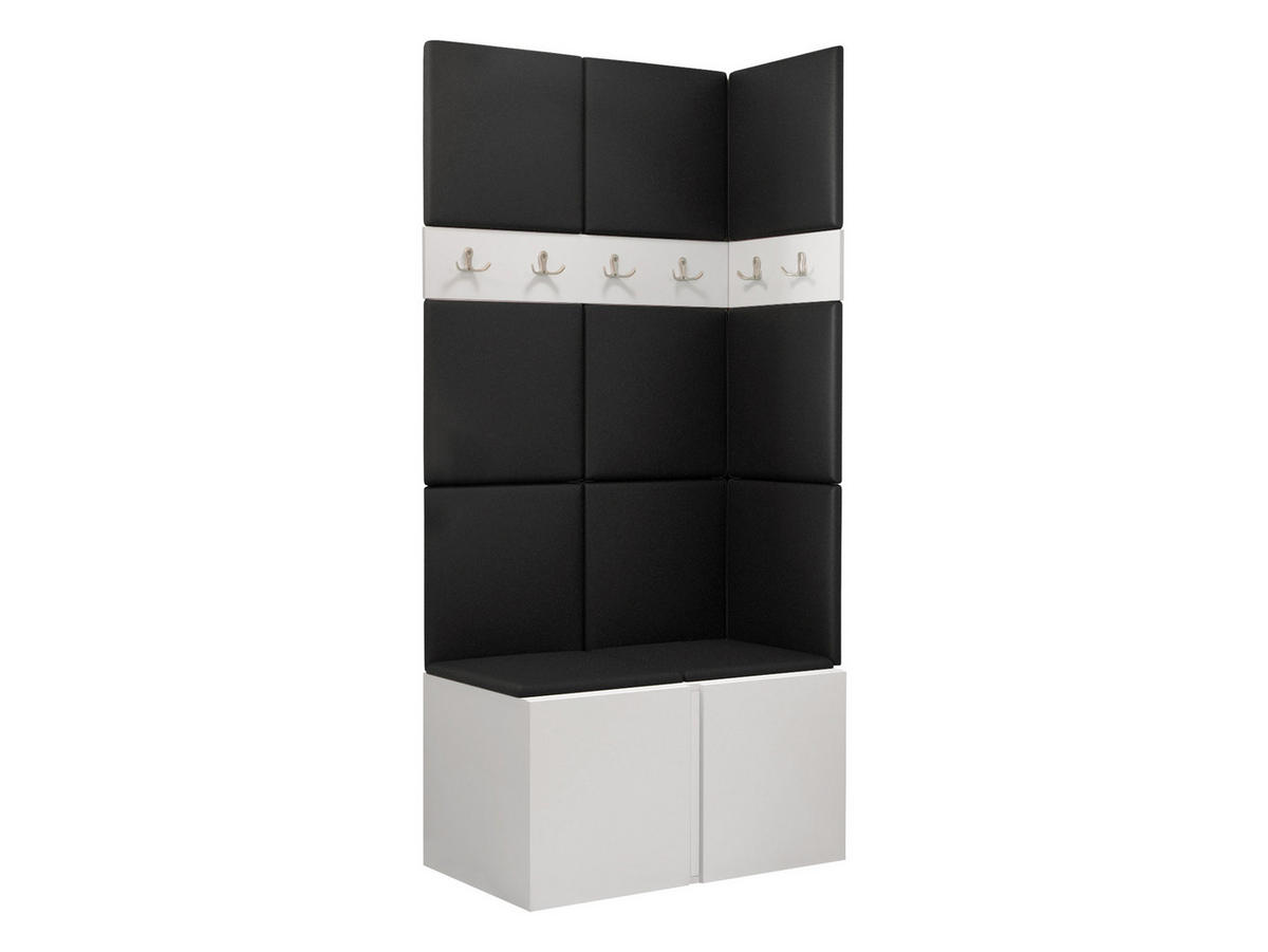 GARDEROBEN-SET Orion I - Schwarz/Weiß, Holzwerkstoff/Kunststoff (84/186/46cm) - MIRJAN24