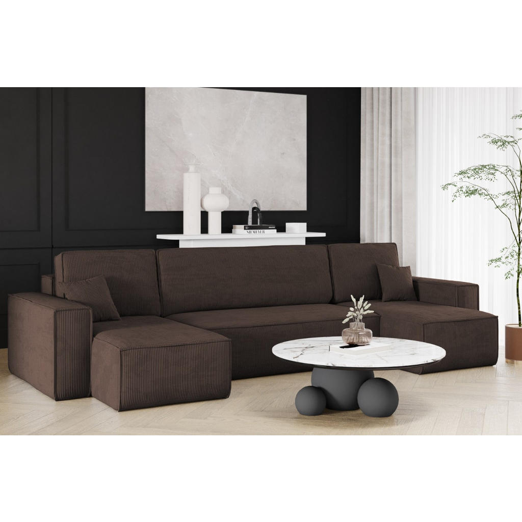 Thumbnail - Kaiser Möbel Ecksofa, Braun, Textil, 5-Sitzer, U-Form, 312x142 cm, Wohnzimmer, Sofas & Couches, Wohnlandschaften, Ecksof...