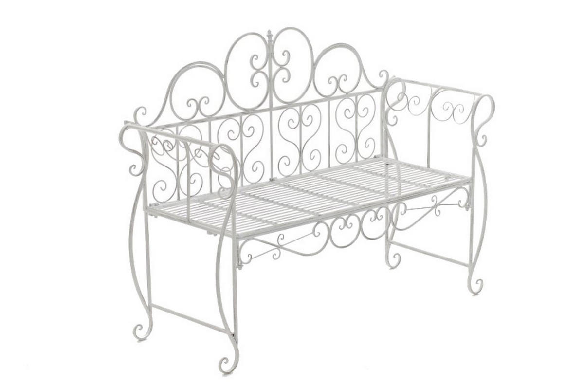 GARTENBANK Minno antik weiß - Weiß, Metall (128/46/94cm) - TPFGarden