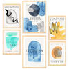 POSTER Set Mit 6 Gefühle A3 & A4 Rahmen Aus Hellem Holz - Beige, Papier (29/3/42cm) - Nacnic