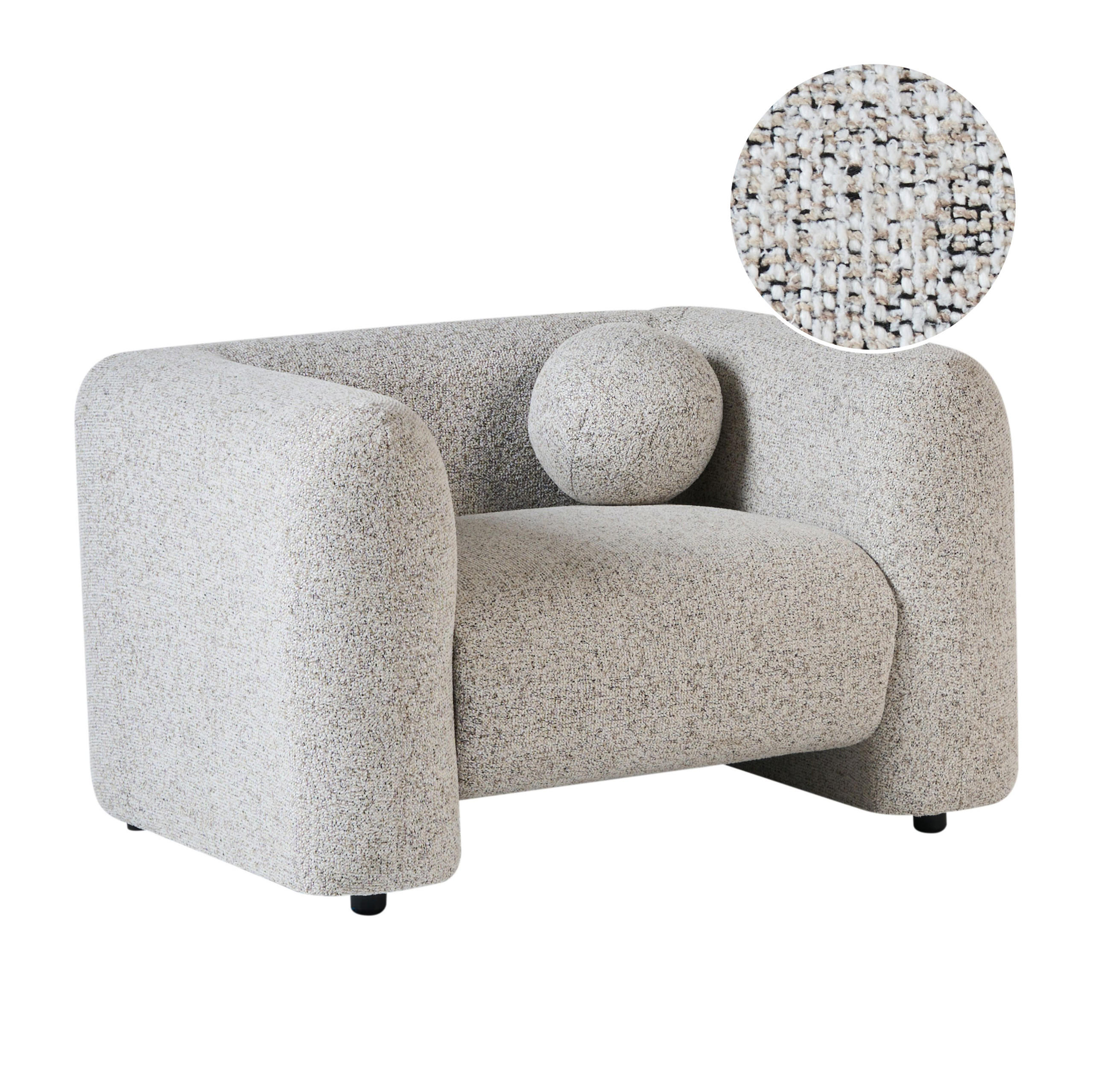 SESSEL Beige Leiren - Beige, Textil (110/66/87cm) - Beliani