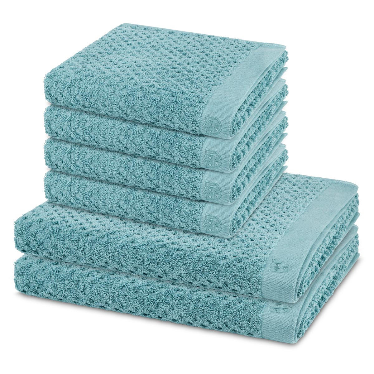 FROTTIERSET Harmony 6-teilig - Türkis, Textil (50/100cm) - Ross
