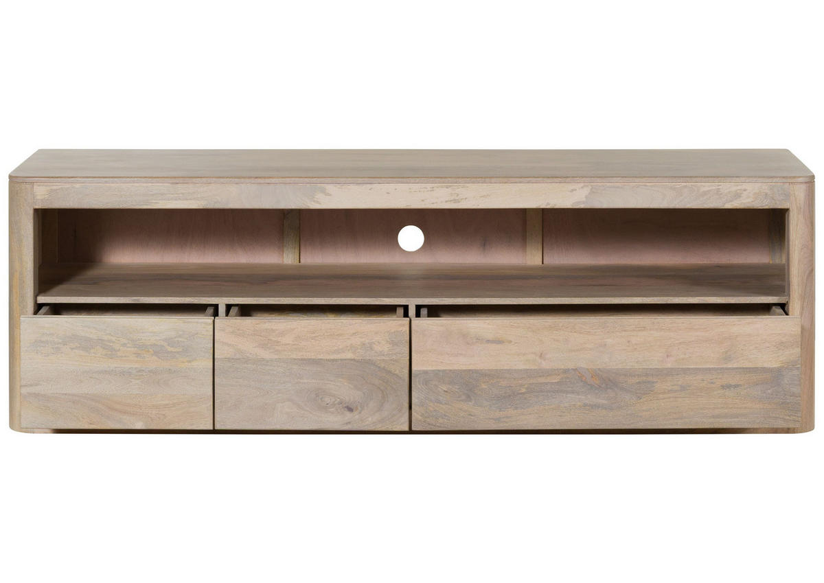 TV-BOARD Mango 190x50x60 weiß lackiert TORONTO #347 - Weiß, Holz (190/60/50cm) - Massivmoebel24