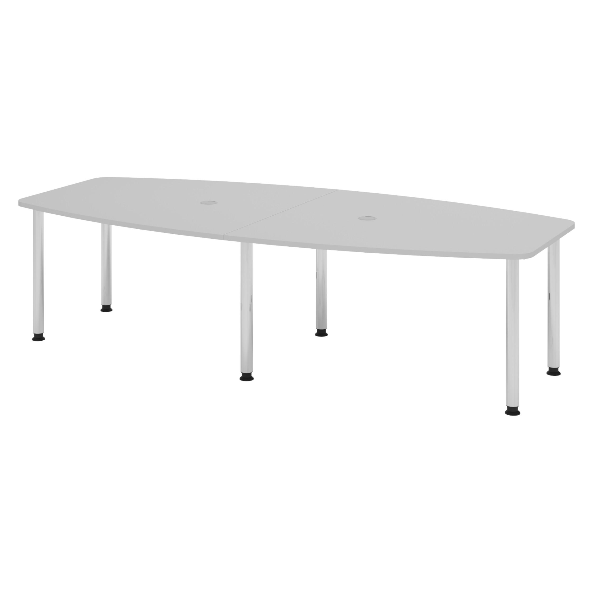 KONFERENZTISCH mittel KT28 130/280/74,5 cm in Grau/Chromfüße - Chromfarben/Grau, Holzwerkstoff (130/280/74.5cm) - bümö