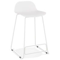 SITZHOCKER Kunststoff Metallgestell Sitzhöhe 66cm Industriedesign JORALI MINI, Weiß 48x53x85 cm - Weiß, Kunststoff/Metall (48/85/53cm) - KADIMA DESIGN