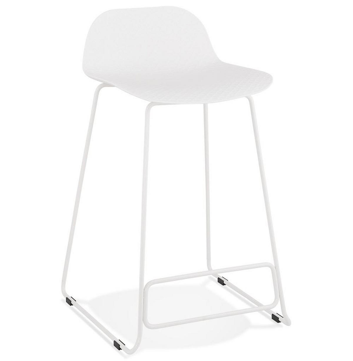 SITZHOCKER Kunststoff Metallgestell Sitzhöhe 66cm Industriedesign JORALI MINI, Weiß 48x53x85 cm - Weiß, Kunststoff/Metall (48/85/53cm) - KADIMA DESIGN