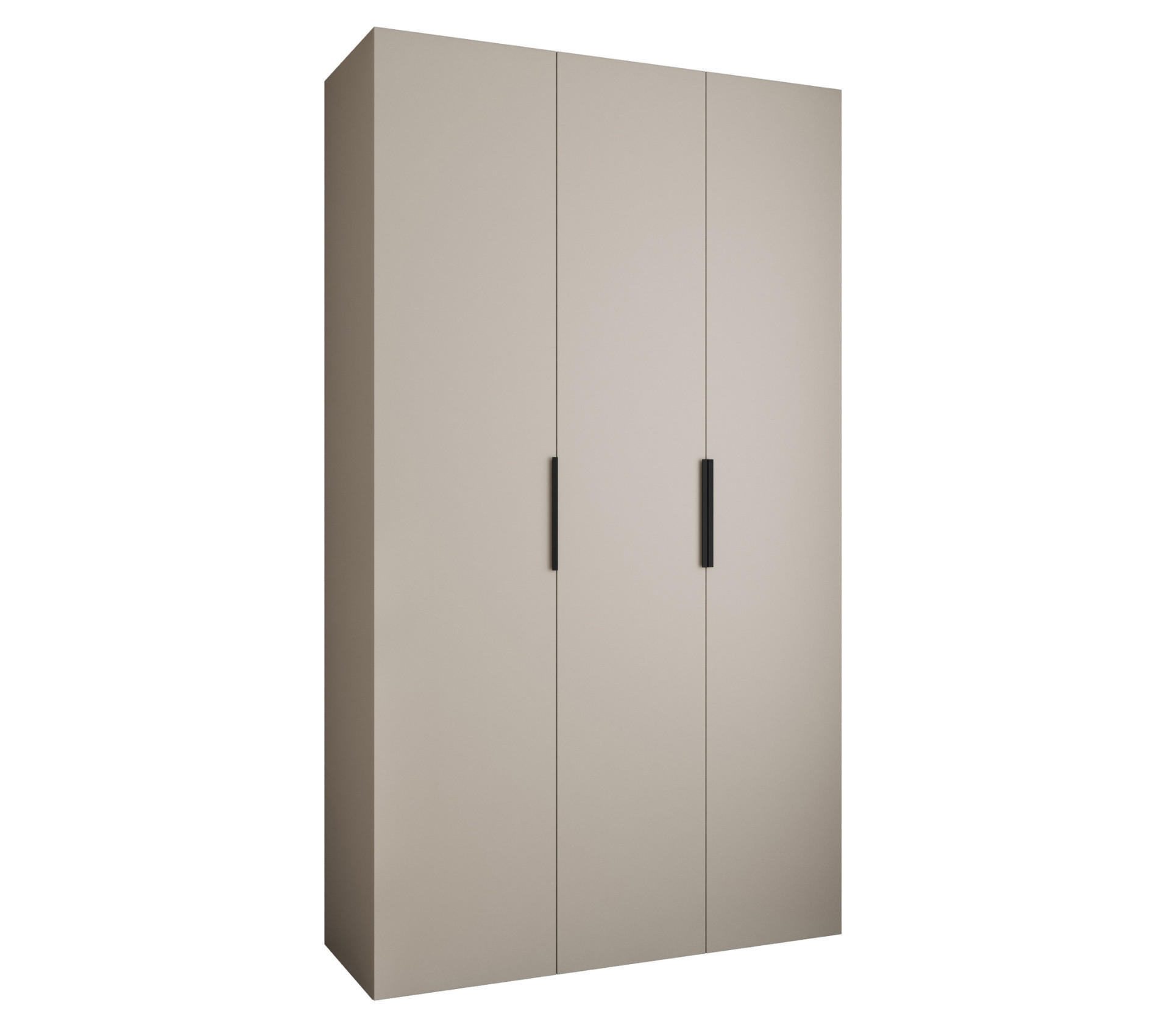 DREHTÜRENSCHRANK 245,5/140/40 3-türig - Kaschmir/Schwarz, Holz/Metall (140/245.5/40cm) - Abiks Möbel