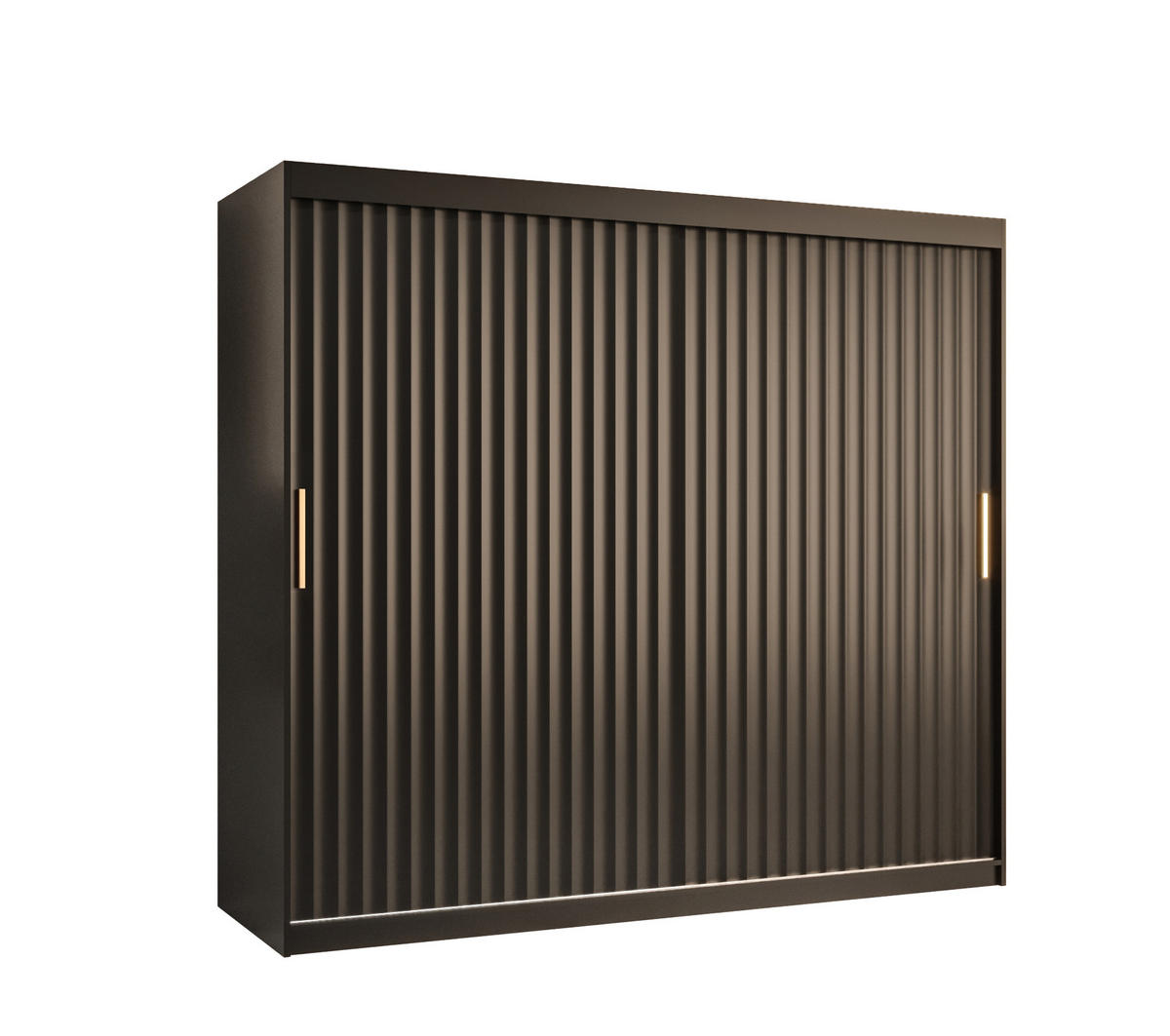 SCHWEBETÜRENSCHRANK 200/200/62 2-türig - Goldfarben/Schwarz, Holz/Kunststoff (200/200/62cm) - Abiks Möbel