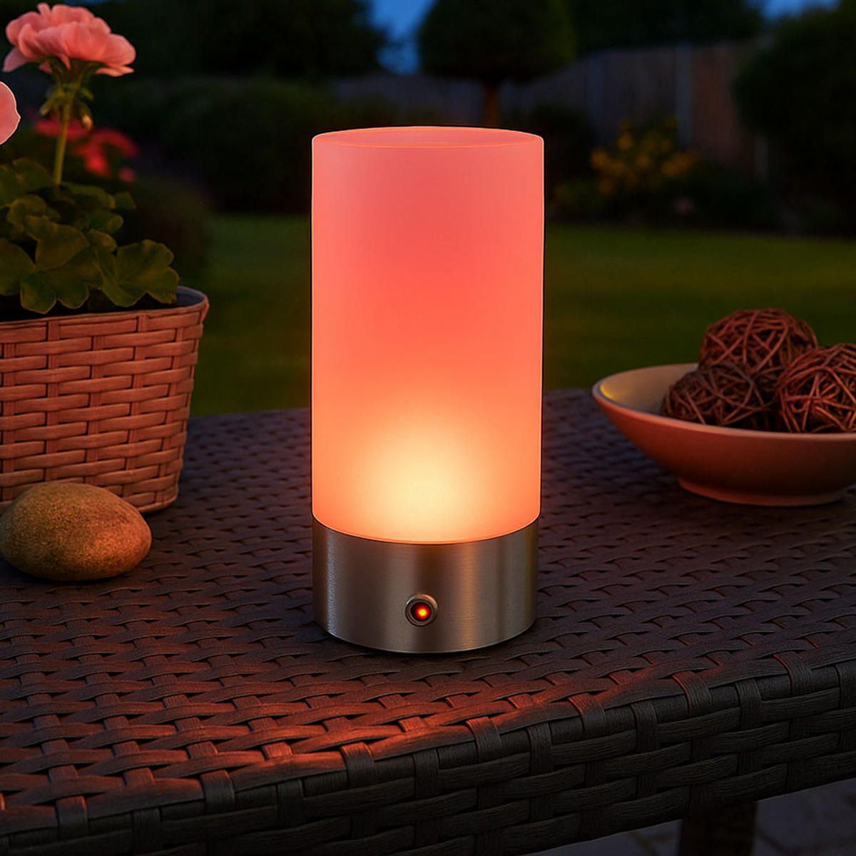 LED TISCHLEUCHTE Opal Weiß - Weiß, Metall (8.8/8.8/19cm) - Globo Lighting