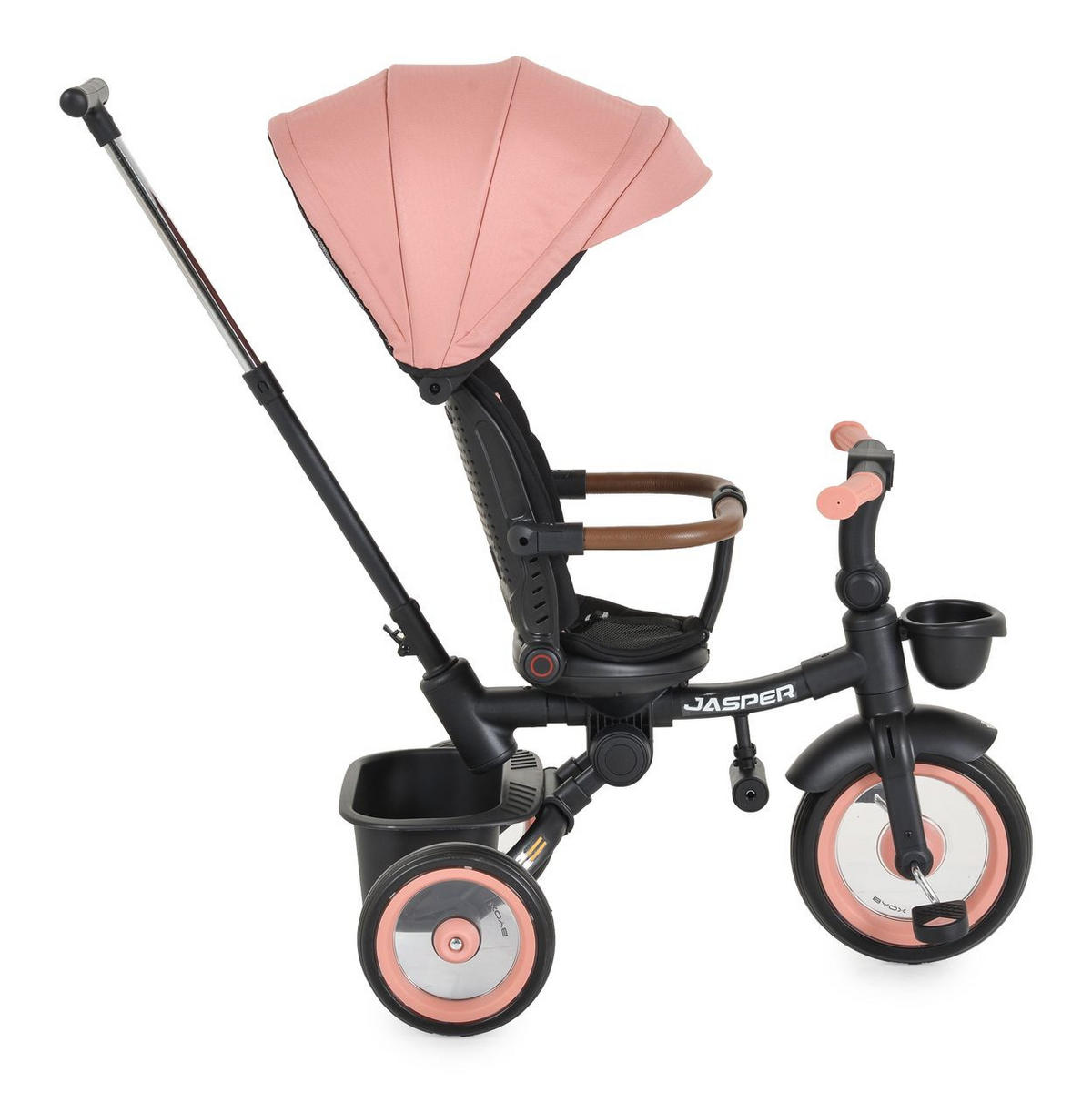 DREIRAD Jasper EVA-Reifen rosa klappbar, Sitz drehbar, Hinterradbremse, Körbe - Rosa, Metall (72/50/98cm)
